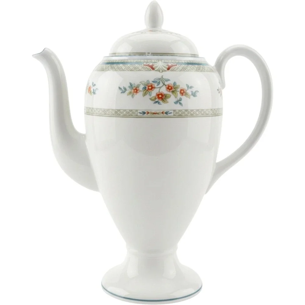 Wedgwood Hampshire R4668 Bone China Coffee Pot with Lid Made in England Floral
